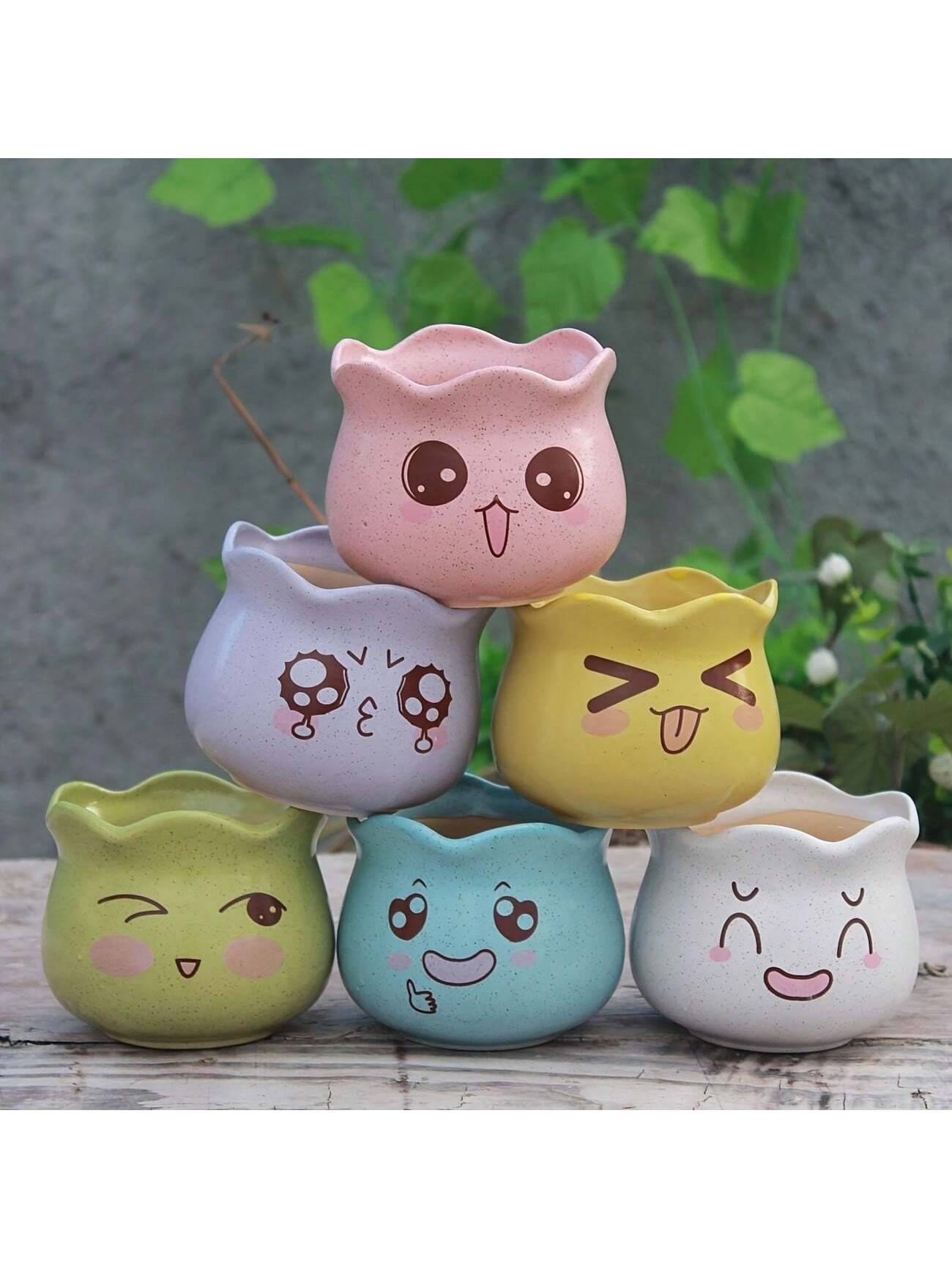 6pcs/set Cartoon Cute Ceramic  - Aloe Vera Pot ulasan dan harga