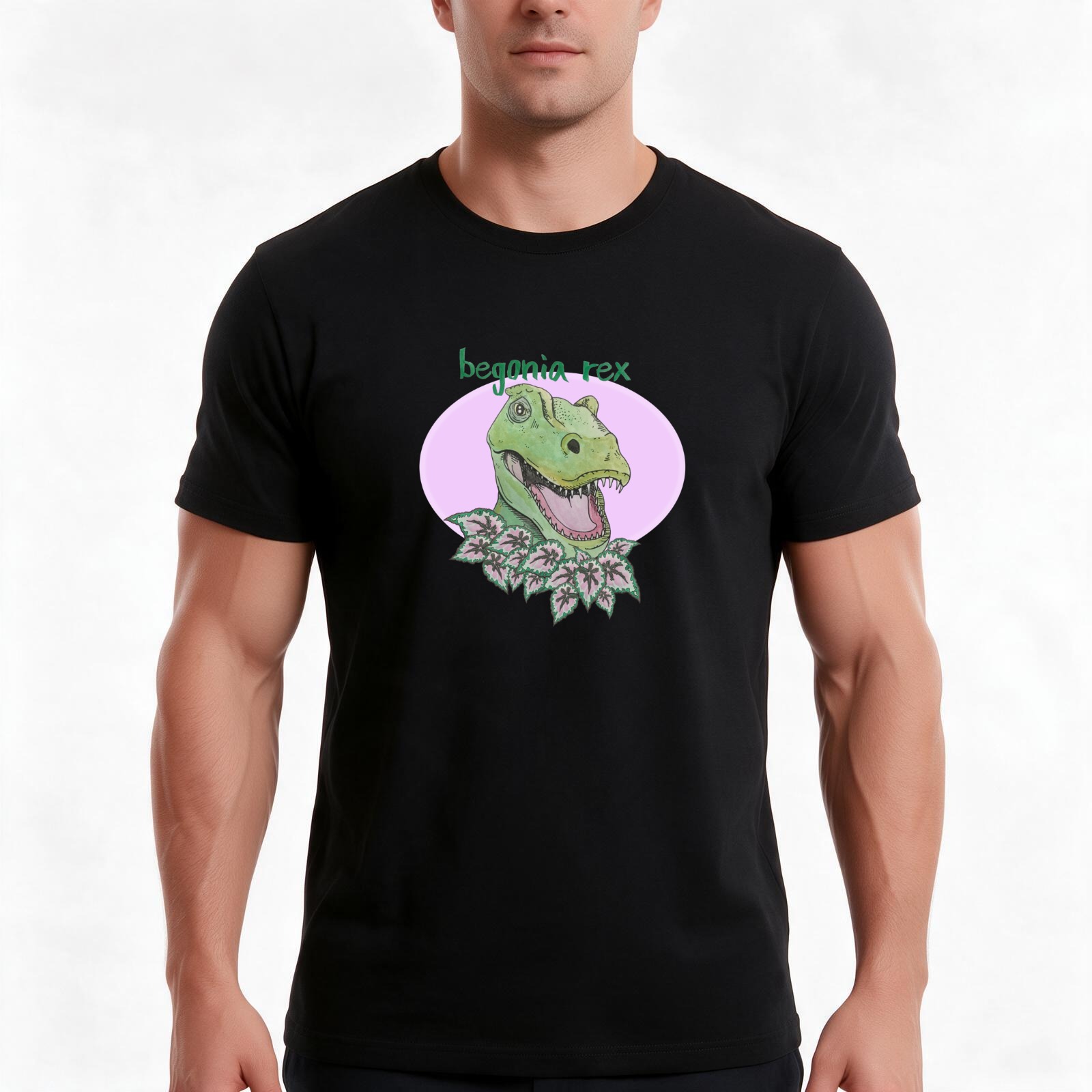 T rex begonia (pink) T-Shirt,  - Begonia Rex ulasan dan harga